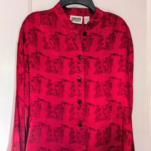 Red silk blouse form Chico's design